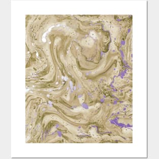 Marble Pattern Rose Gold Marbling Modern Texture Background Posters and Art